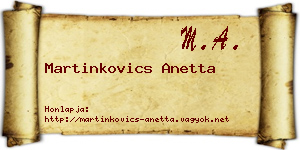 Martinkovics Anetta névjegykártya